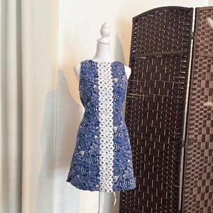 Lilly Pulitzer Blue Fish Sleeveless Dress Size 10